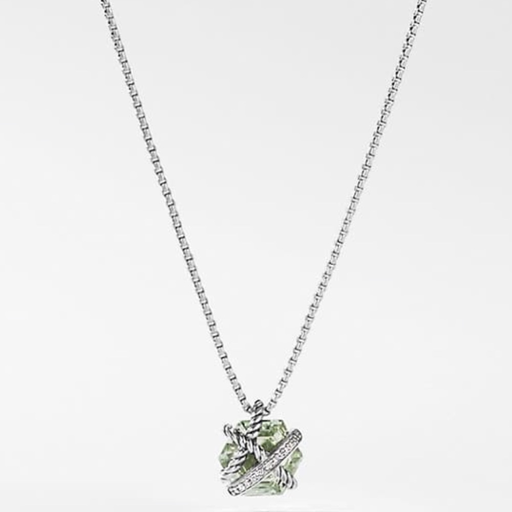David Yurman Cable Wrap Necklace with Prasiolite and Diamonds, 10mm